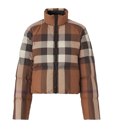 men's burberry puffer coat|burberry check cropped puffer jacket.